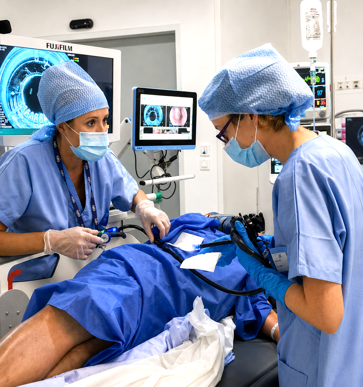 Plateforme d'endoscopie Olympus : console tactile et imagerie médicale